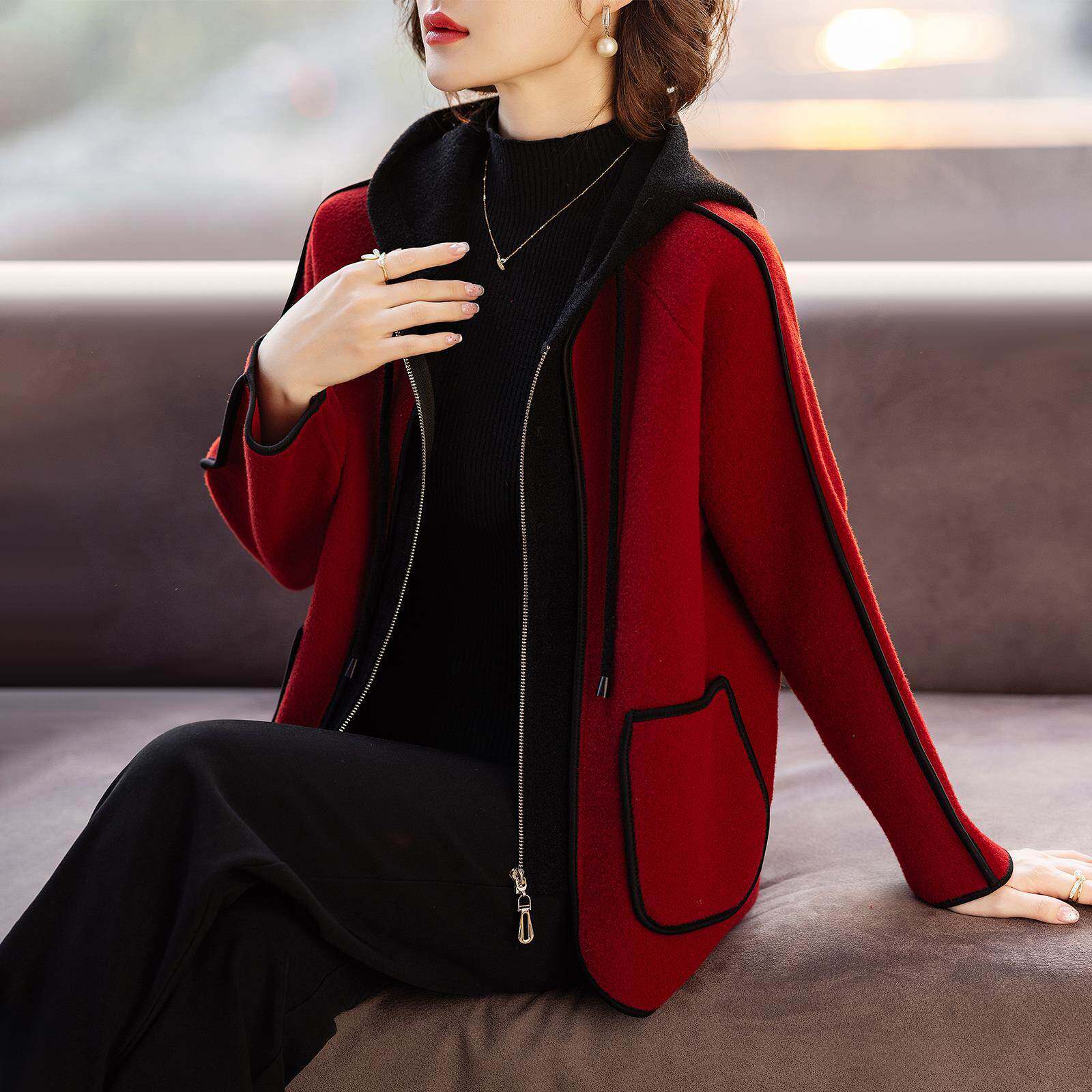 妈妈春秋外套洋气本命年红色过年衣服婆婆春装中老年人女2026新款