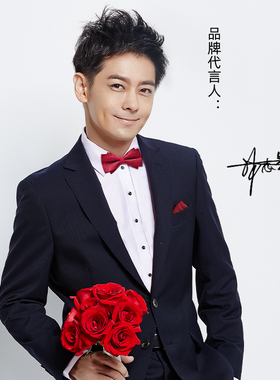 罗蒙红色双层领带领结套装