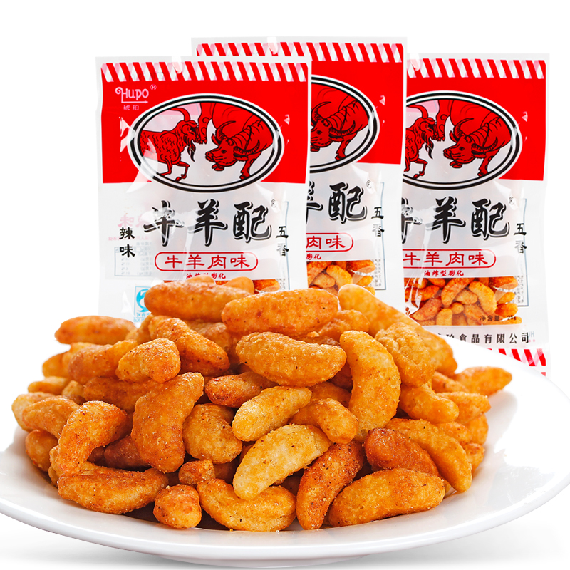 琥珀牛羊配25g*60袋儿时怀旧休闲零食儿童小吃批发膨化食品大礼包 - 图0