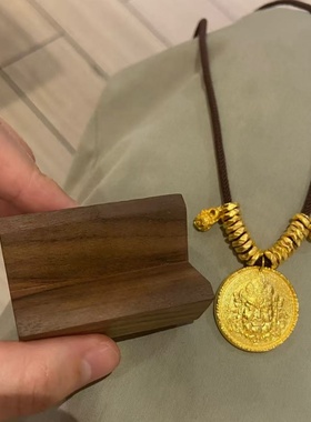 仿金沙金黄金色古法黄财神盘缠葫芦项链毛衣链吊坠女轻奢锁骨链