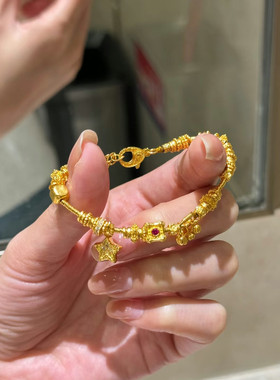 金店同款沙金仿真金星星盘缠手链女款轻奢高级感手串送女友礼物