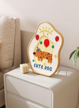 多巴胺波点猫桌面装饰画床头柜摆画卧室挂画入户玄关柜电视柜摆件