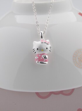 925纯银hellokitty3d银饰银吊坠