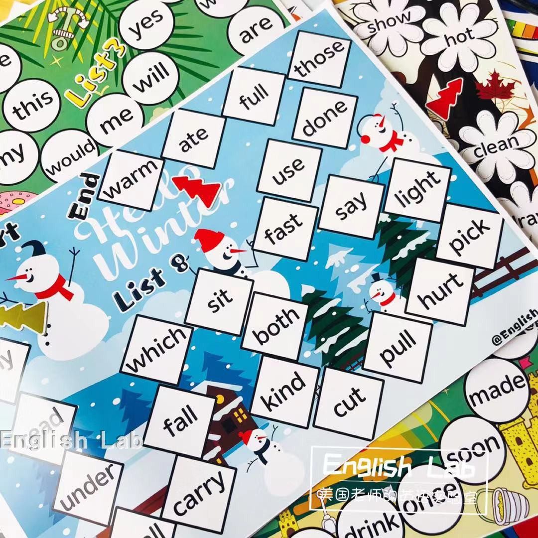 全套220高频词sight words飞行棋游戏 亲子桌游练习英语教师教具,淘宝优惠券,粉丝福利购,淘宝优惠卷