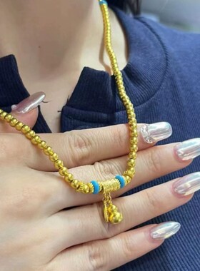 女士流苏葫芦福禄绿松石磨砂珠珠三圈叠戴手串手链古法传承毛衣链