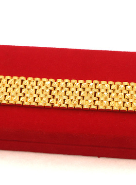 男款欧美时尚霸气20mm加厚手链镀金手表链男厚金品质