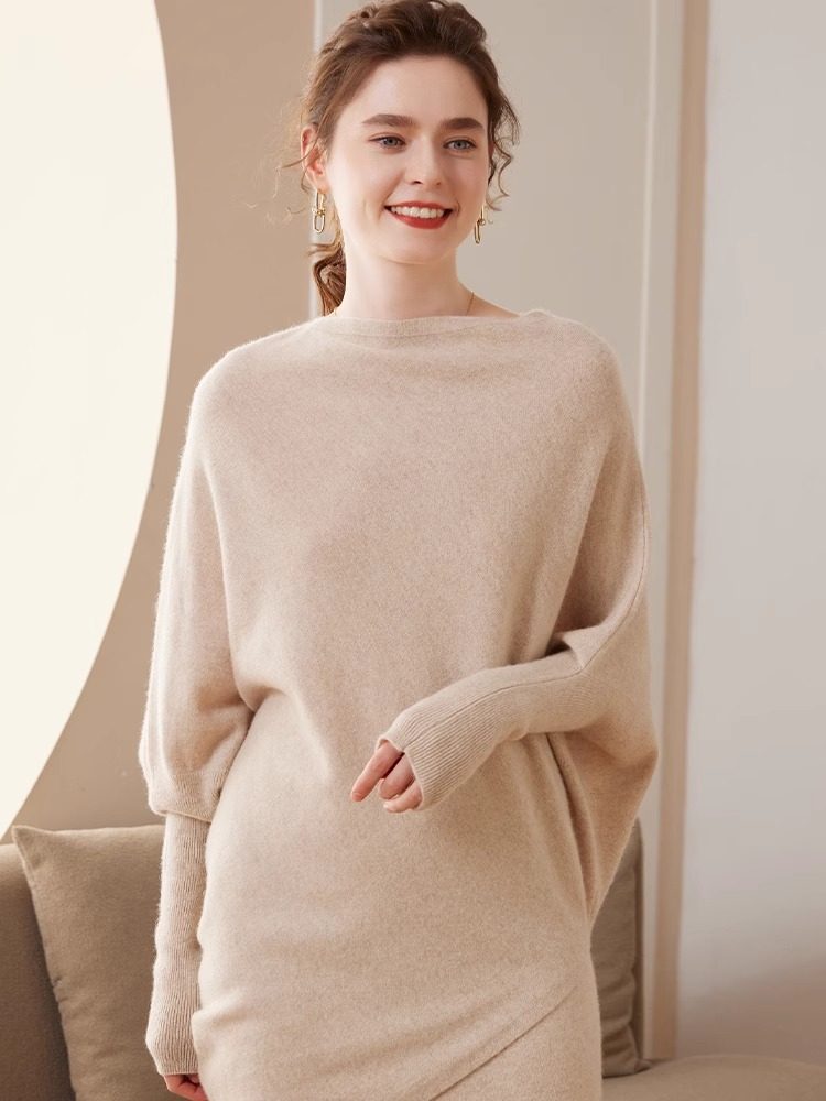 贵气baby小山羊绒衫女宽松显瘦蝙蝠衫斗篷针织衫圆领带袖披肩毛衣,淘宝优惠券,粉丝福利购,淘宝优惠卷