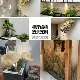 Mountain style green plant and flower decoration simulated green plant table