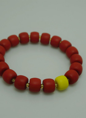 藏风馆 中国风古法雪巴桶珠琉璃手链 女士手链 本命年手串礼物