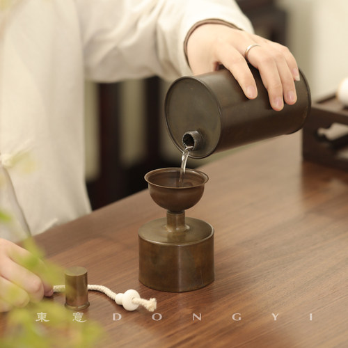 东意文房中式铜酒精灯煮茶炉子家用复古温茶器支架加热保温加热炉 - 图2