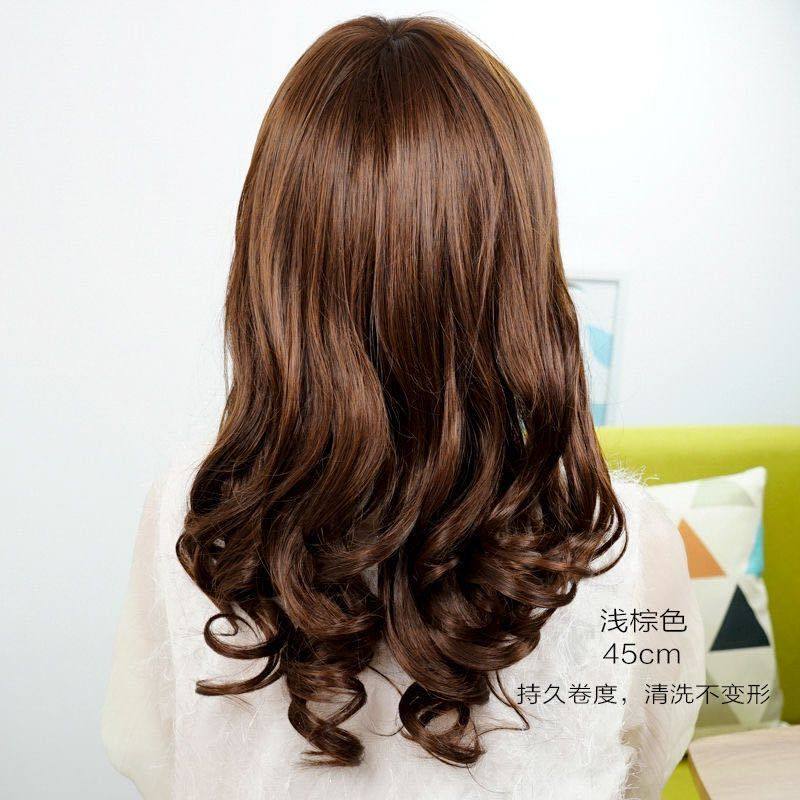 假发女中长卷发斜刘海全头逼真时尚漂亮轻薄透气仿真自然遮白发,淘宝优惠券,粉丝福利购,淘宝优惠卷
