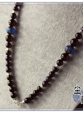 天然黑玛瑙纯银泰国佛牌链子