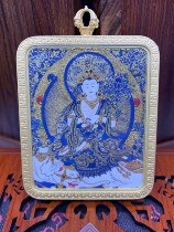 Tibet Tangka Pendant Necklace Dragon Snake Raw Xiao Puxian convex gold color painting