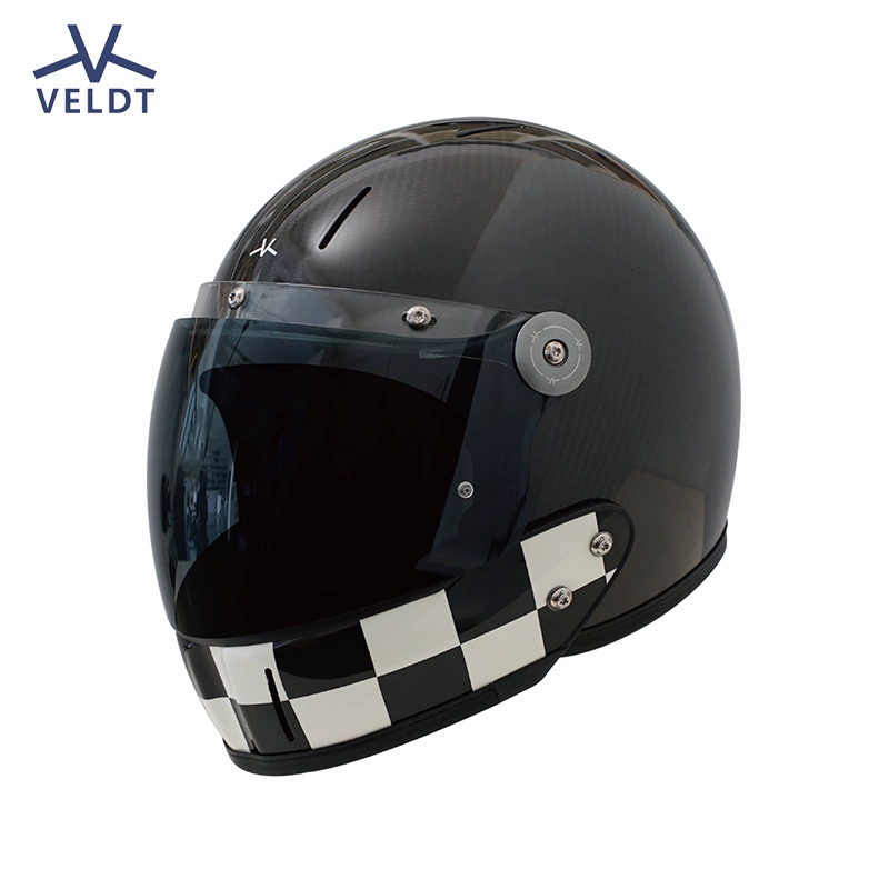 法国VELDT碳纤维男女复古头盔维尔特拿铁凯旋哈雷VESPA摩托车 - 图3