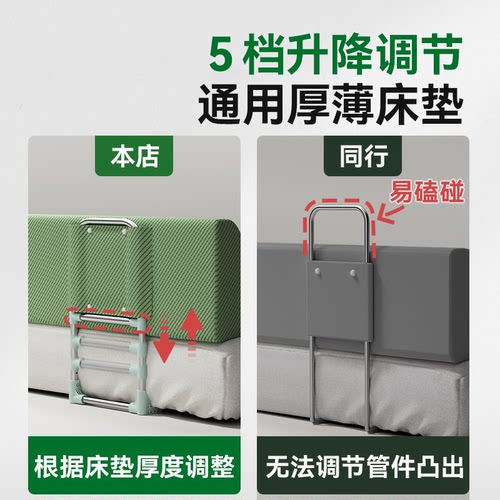兔贝乐床围栏软包可弯曲变形宝宝防摔免安装床边护栏防掉神器通用 - 图2