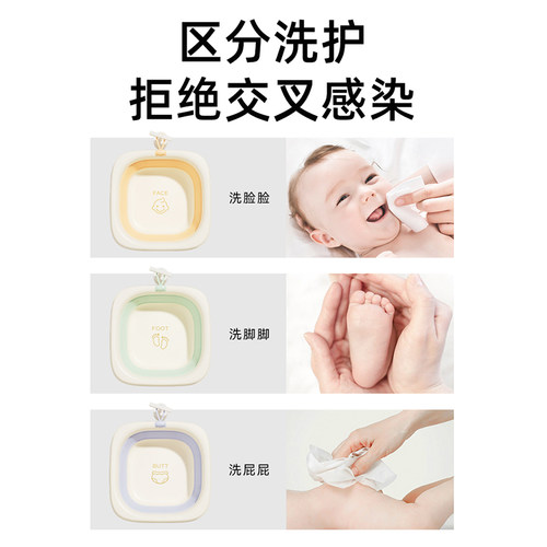 婴幼儿洗脸盆初生宝宝可折叠盆新生儿专用盆洗屁屁盆儿童家用面盆 - 图0