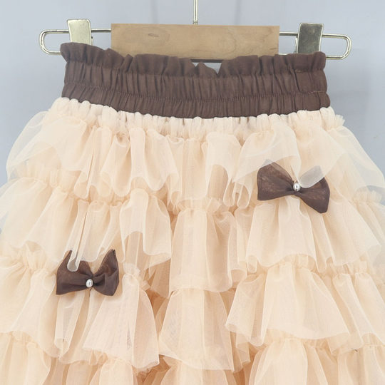 女童2025秋冬季新款半裙网纱蓬蓬裙加绒甜美蛋糕裙韩版儿童半身裙