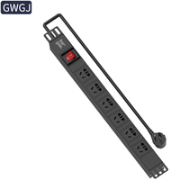 GWGJ PDU enclosure power socket 10A6 bits 1U19 inch aluminum alloy with switch platoon plug-in wire board
