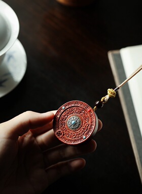 禅木匠小叶紫檀可转经吊坠