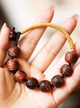 海南黄花梨锤目纹手串