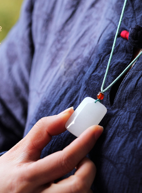 禅木匠新疆金丝玉无事牌吊坠