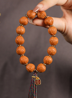 禅木匠猴头核桃景泰蓝手串