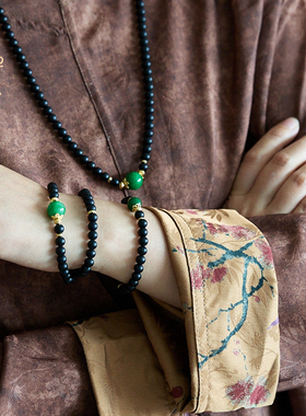 【小青梅】天然黑玛瑙干青手串