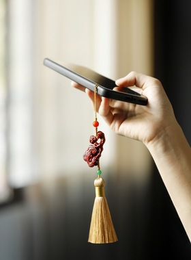 禅木匠小叶紫檀灵芝吊坠