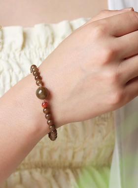 糖料和田玉南红单圈手链