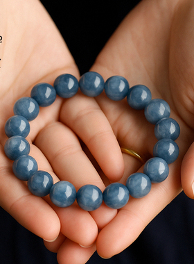 禅木匠天然蓝兔毛水晶手链