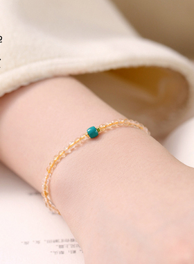 禅木匠黄水晶月光石情侣手链