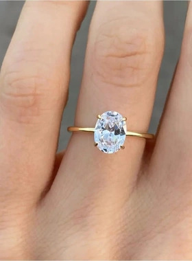 婚礼高奢椭圆锆石女戒指时尚