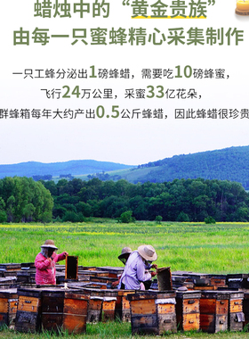 【教堂蜡烛】长度25厘米杆蜡烛 天然蜂蜡 纯手工蜜蜡无烟祈祷冥想