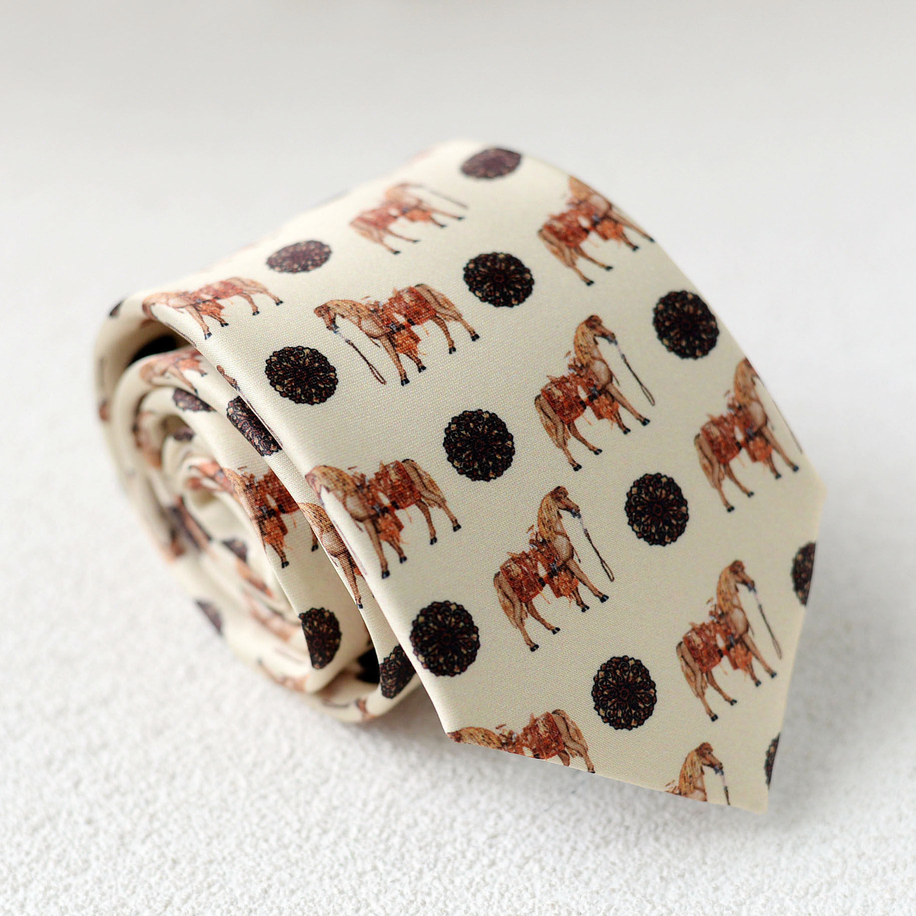 手打时尚印花复古领带花纹衬衣西装配饰高级感趣味独特动物法式潮,淘宝优惠券,粉丝福利购,淘宝优惠卷