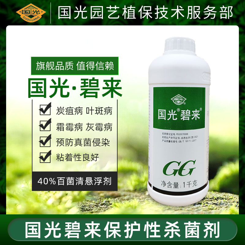 国光40%百菌清植物通用广谱杀菌剂锈病霜霉病炭疽病花卉花药200g - 图0