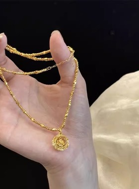 小红书同款织梦网玫瑰项链女超仙富家千金锁骨链轻奢精致设计颈链