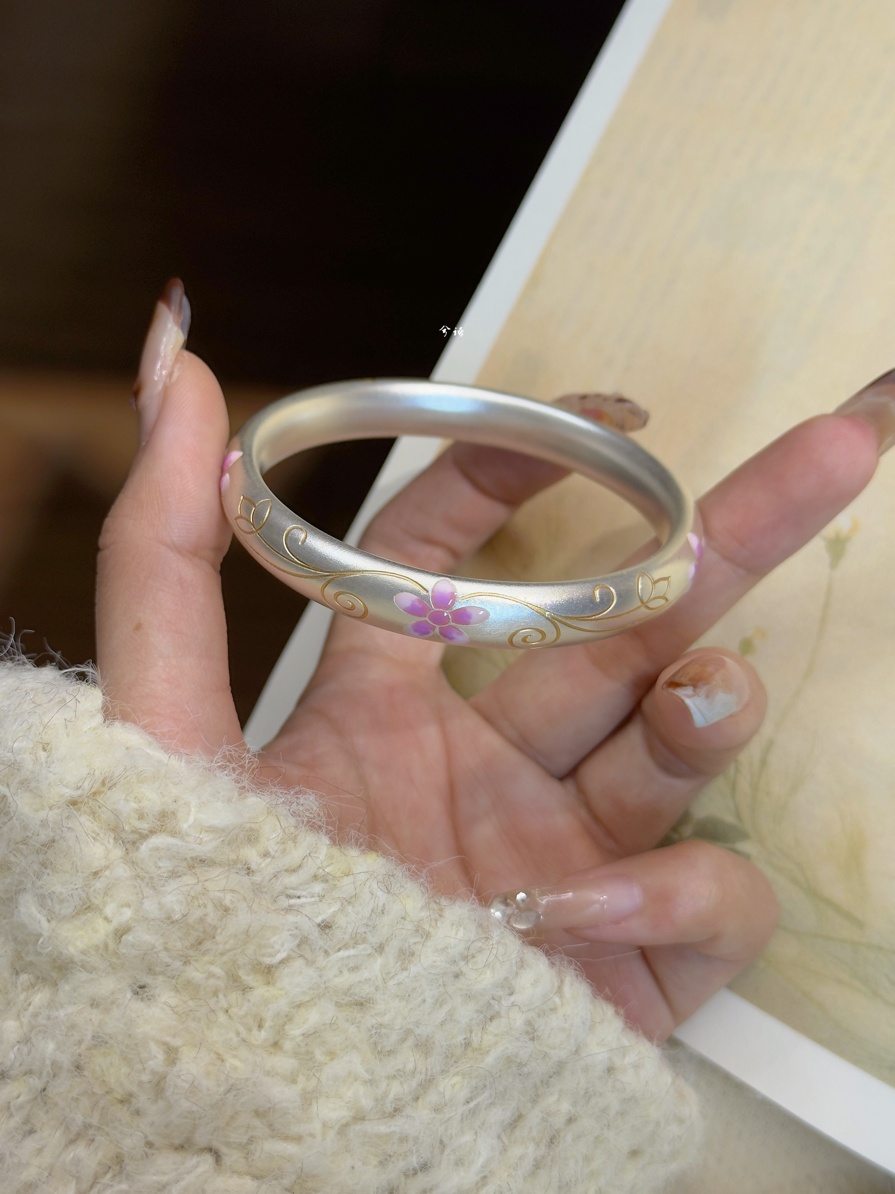 兮语「嫣然」足银999.9手镯女纯银桃花手镯半空心新中式国风礼物,淘宝优惠券,粉丝福利购,淘宝优惠卷