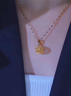 新中式转运绣球花吊坠项链女轻奢精致春夏新款时尚百搭大气锁骨链