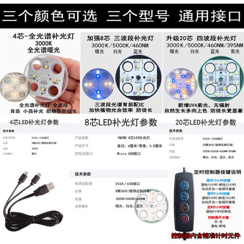 育苗箱卡扣配件 绿植盆栽补光灯多肉扦插种子培育闷养LED促生长灯 - 图0