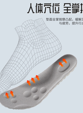 4D按摩鞋垫踩屎感久站防痛