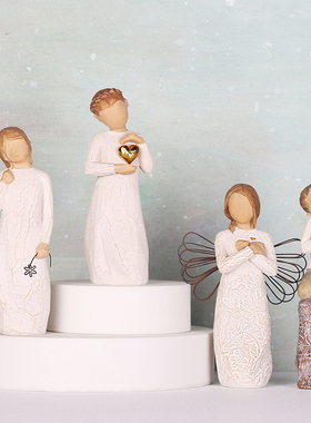 美国异地恋人物礼盒摆件