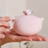 Girls' simple hand-kneaded flower handle teapot