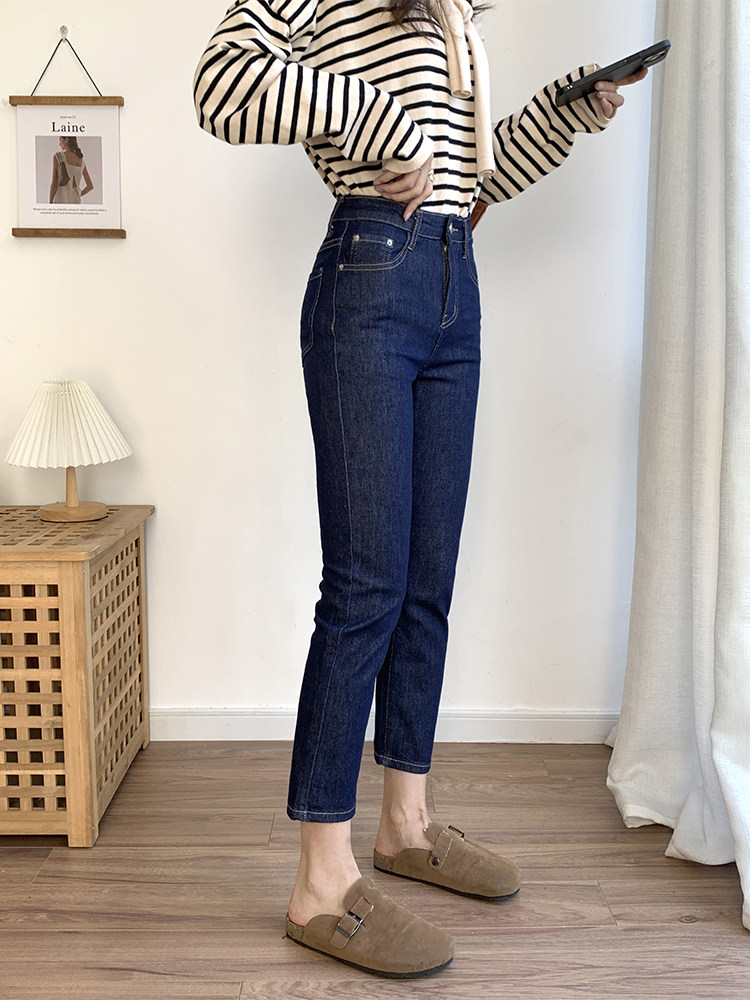 大码女装秋季新款高腰直筒牛仔裤2023年显瘦胖妹妹韩版九分烟管裤,淘宝优惠券,粉丝福利购,淘宝优惠卷