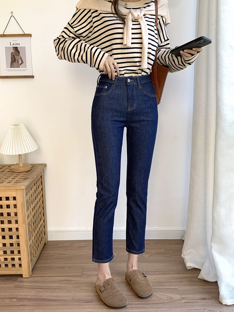 大码女装秋季新款高腰直筒牛仔裤2023年显瘦胖妹妹韩版九分烟管裤,淘宝优惠券,粉丝福利购,淘宝优惠卷