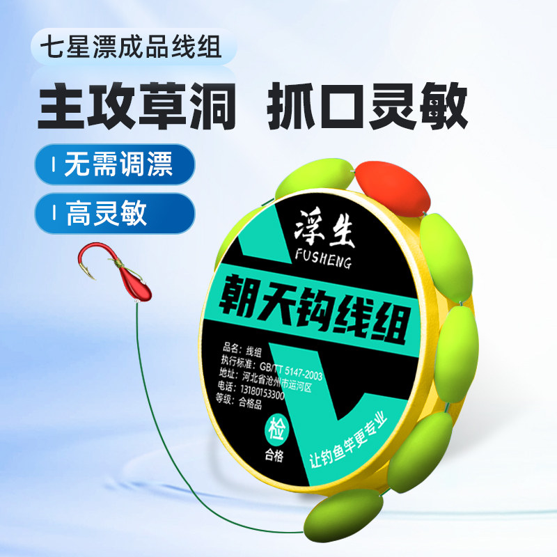 七星漂线组千又朝天钩传统钓鱼钩高灵敏度鱼线套装野钓鲫鱼漂成品,淘宝优惠券,粉丝福利购,淘宝优惠卷