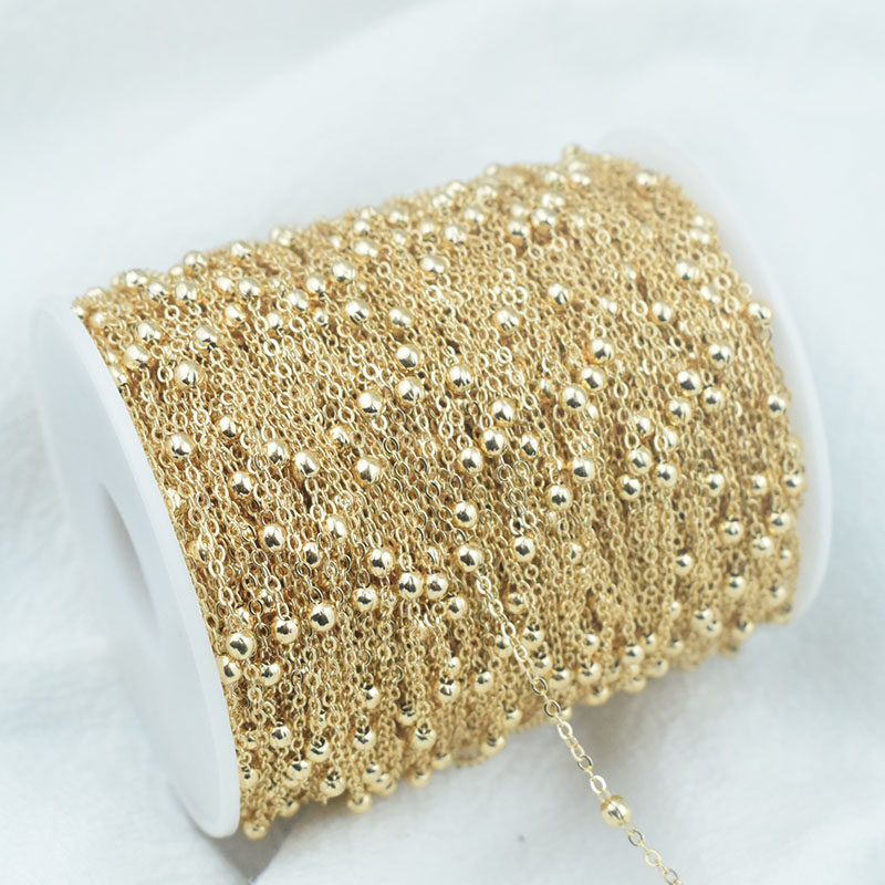 18k纯铜3.5mm扁O夹珠球链蛇骨链条手工diy古风发簪流苏发饰品配件,淘宝优惠券,粉丝福利购,淘宝优惠卷