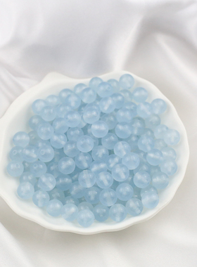天然石10颗蓝玉髓散珠子