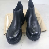 Martens, мягкие кожаные челси на платформе, ботинки, короткие сапоги, высота каблука 5см, простой и элегантный дизайн, воловья кожа