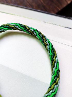 手工编织扭转乾坤结绿色系手绳