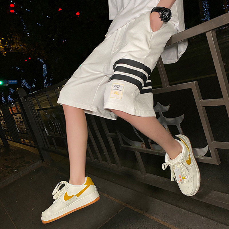 三条杠运动男五分中裤潮牌ins短裤 ccmkhf休闲裤